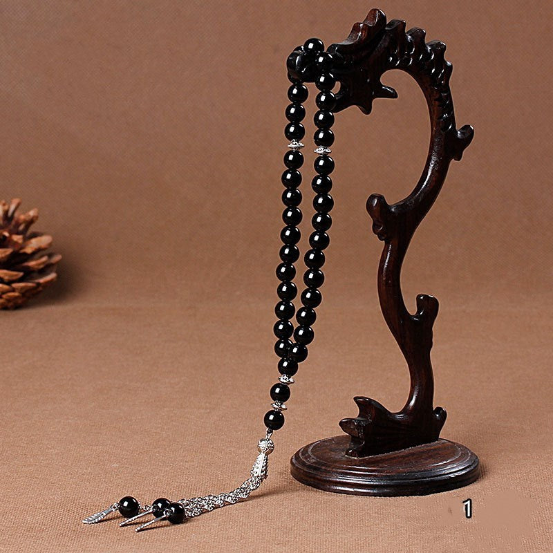Natural stone agate crystal muslim rosary bracelet