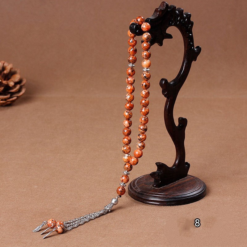 Natural stone agate crystal muslim rosary bracelet