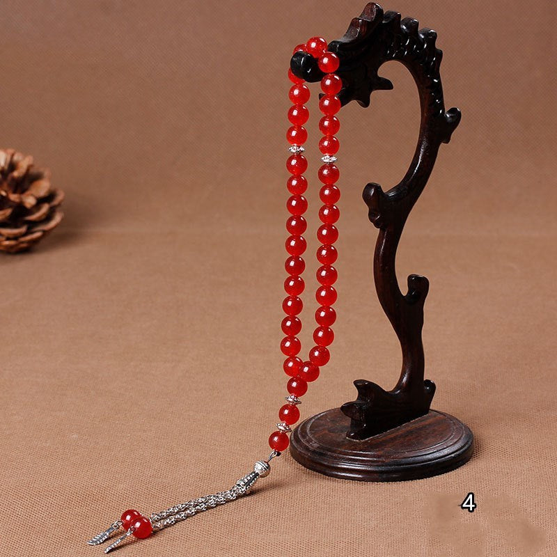Natural stone agate crystal muslim rosary bracelet