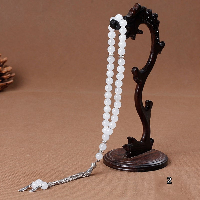 Natural stone agate crystal muslim rosary bracelet