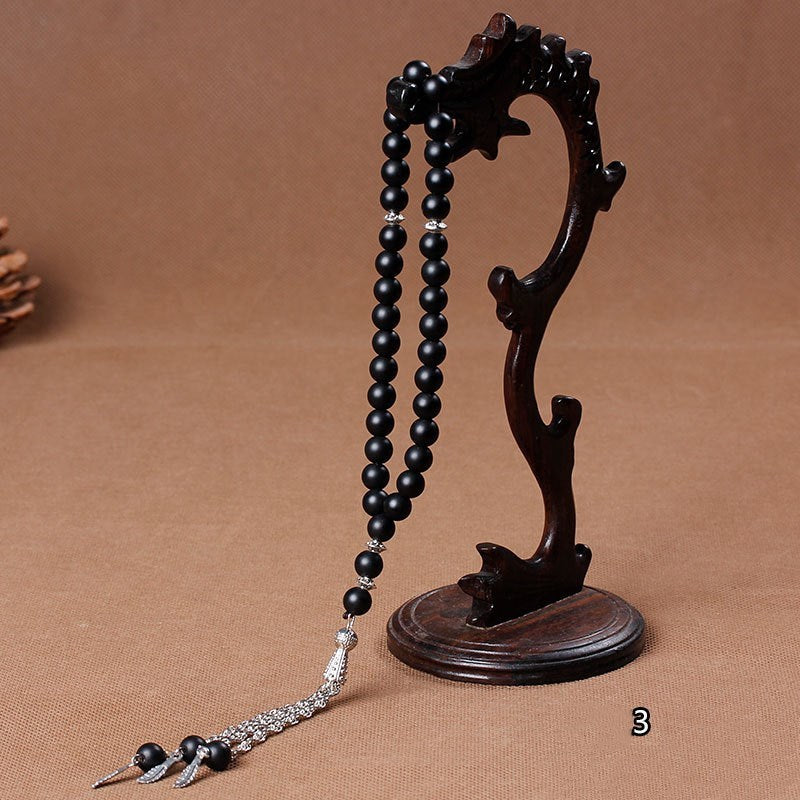 Natural stone agate crystal muslim rosary bracelet